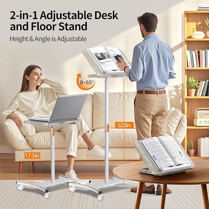NAMON Laptop Floor Stand with Wheels - 2 in 1 Dual-use Floor & Desk - Image 3