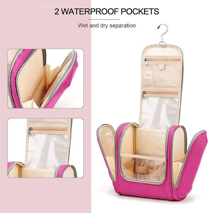 Extra Large Toiletry Bag for Women and Men, 6 Organizer Compartments, Holds - Image 5