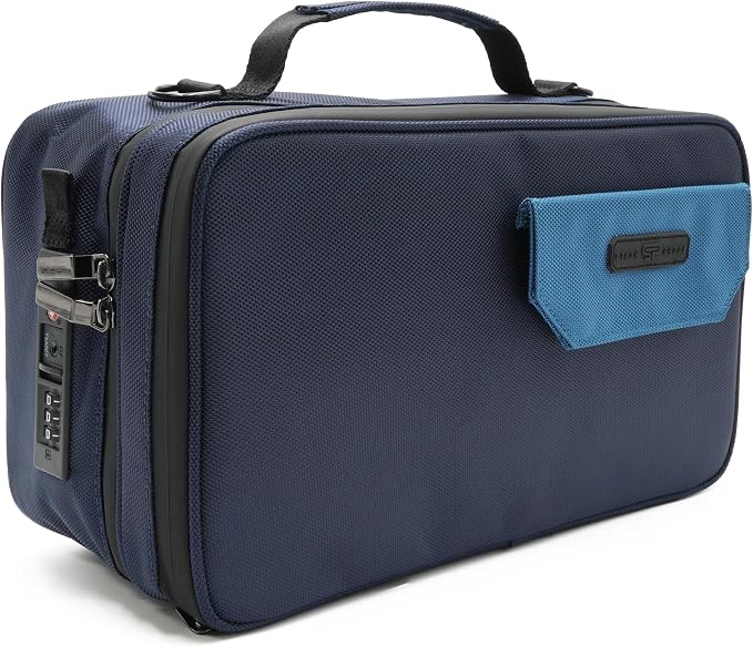 Large Storage Case with TSA Combination Lock Bag, Portable Carbon Lined by StashProof