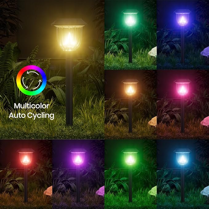 AOSEA 4 Pack Solar Pathway Lights Outdoor Waterproof - Image 4