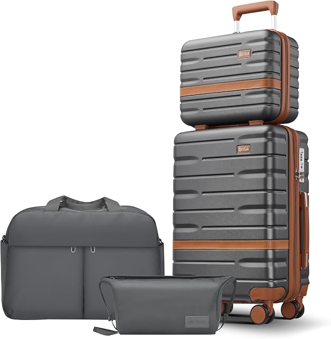 Luggage Sets 4 Piece with TSA Lock Hardside PC+ABS Carry On expandable Suitcase by Unknown