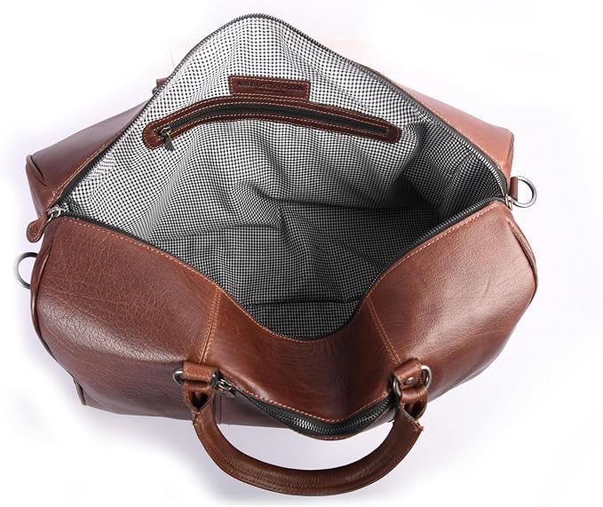 Leather Duffel Bag for Men & Women Travel, Gym Bag - Image 4