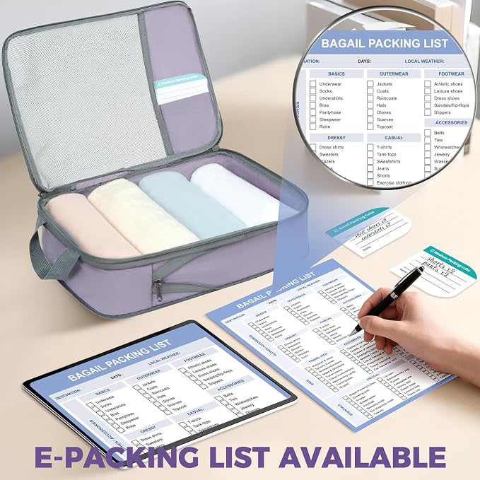 BAGAIL 6 Set/4 Set Lightweight Compression Packing Cubes - Image 2