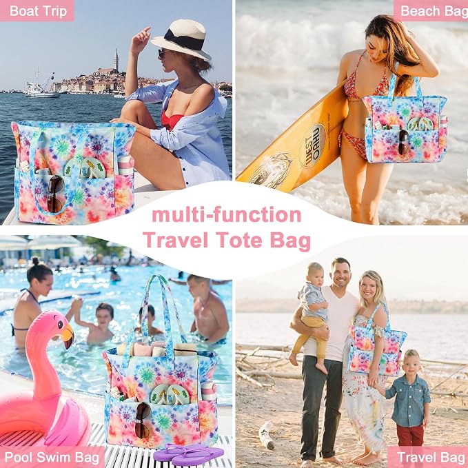 LEDAOU Beach Bag Waterproof Sandproof Women Tote Bag Pool Bag - Image 4