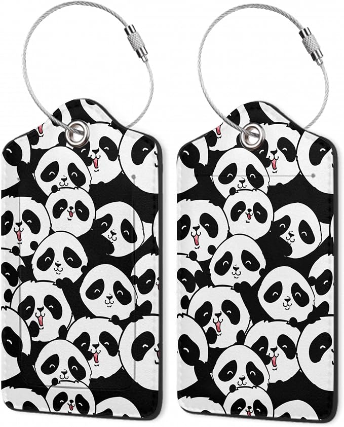 2Pcs Luggage Tag for Suitcase Panda Cartoon Cute Suitcase Tag by Gearsly