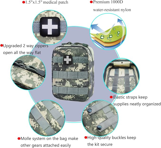 Carlebben EMT MOLLE Ifak Pouch Tactical MOLLE Medical First Aid Kit Utility - Image 6