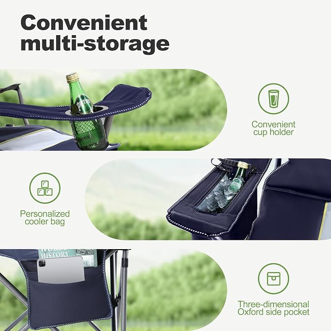 LET'S CAMP Oversized Folding Camping Chair Portable Outdoor Heavy Duty Padded - Image 7