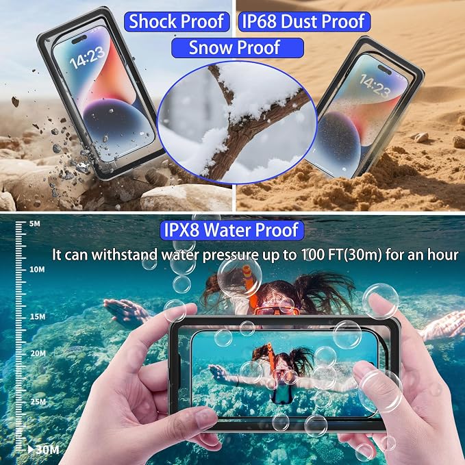 Waterproof Phone Pouch Underwater Protect Bag Wet Touch/Floating - Image 3