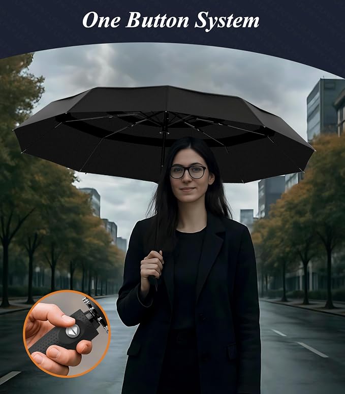 Windproof Travel Umbrella Compact, Automatic Open Close Umbrellas - Image 6