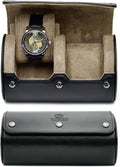 2 Watch Roll Travel Case – Leather Watch Holder Case by MirageLuxuryTravel