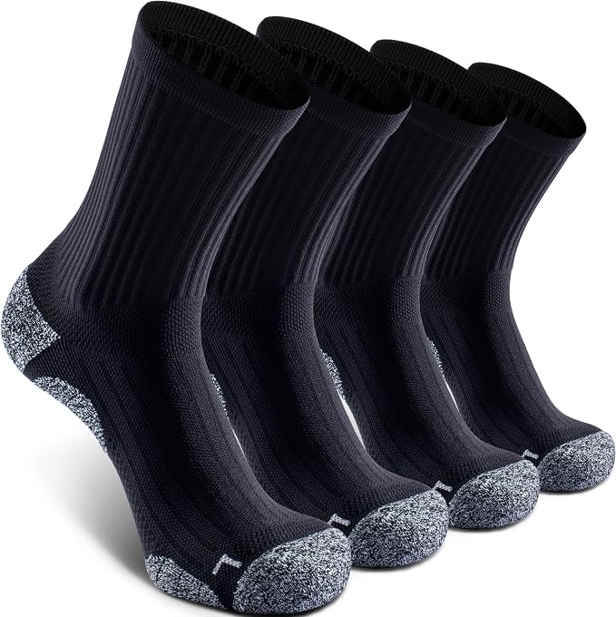Elite Cushioned Compression Mid-crew Socks 4-Pack by Sitoisbe