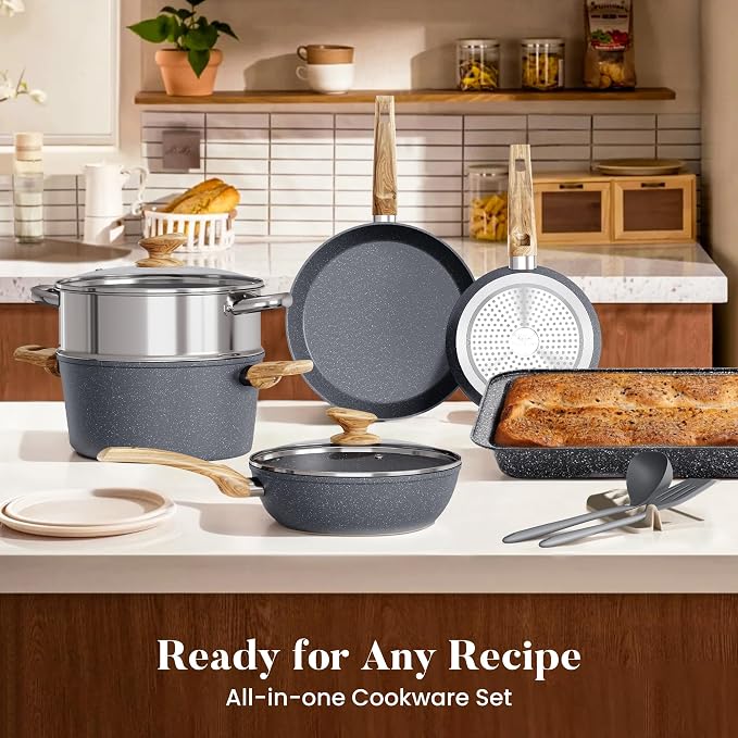 Kitchen Academy Granite Nonstick Cookware Set - Image 8