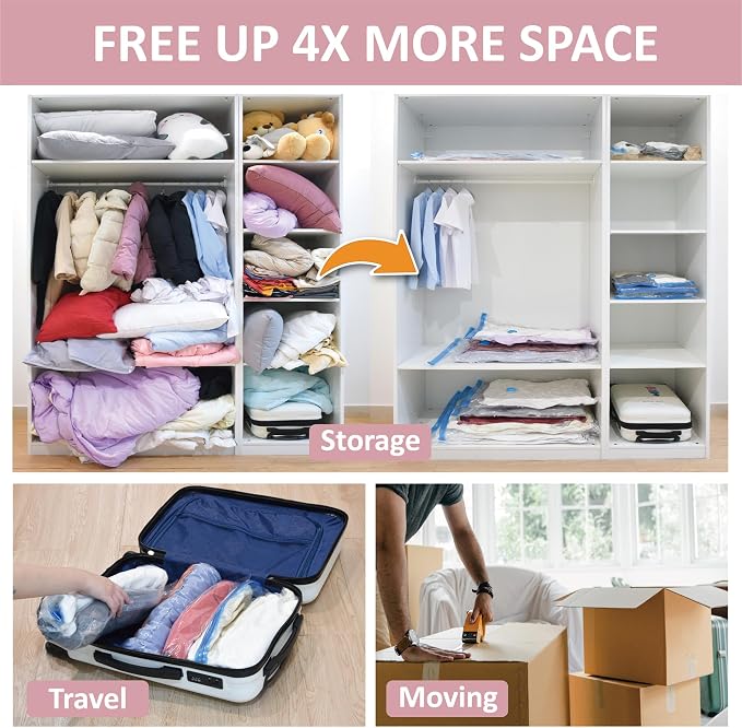 6 Pack XXL Jumbo Vacuum Storage Bags, Extra Large Vacuum Seal Bags - Image 3