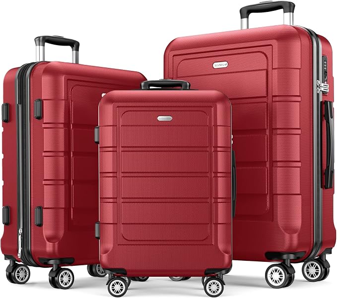 SHOWKOO Luggage Sets Expandable PC+ABS Durable Suitcase Double Wheels TSA Lock by SHOWKOO
