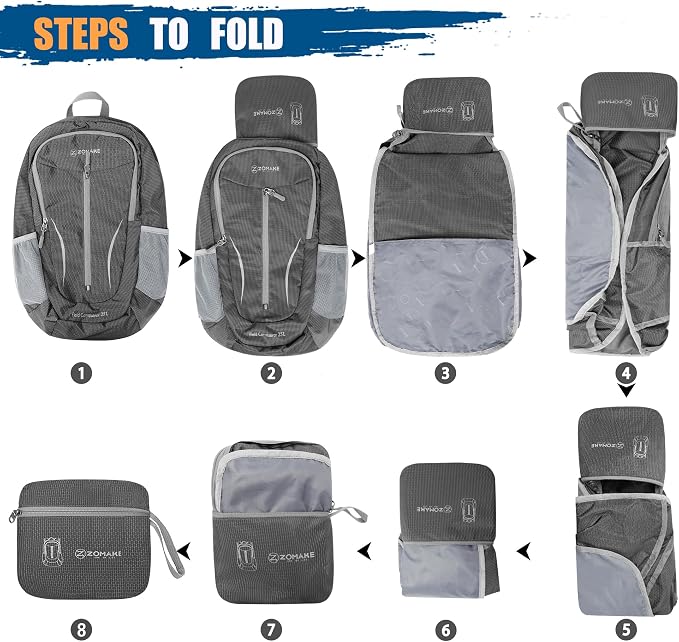 ZOMAKE Ultra Lightweight Packable Backpack 25L, Foldable Hiking Backpacks Water - Image 5