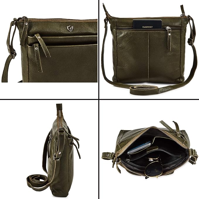 Small Soft Genuine Leather Crossbody Purse Women’s Sling Crossover Shoulder - Image 5
