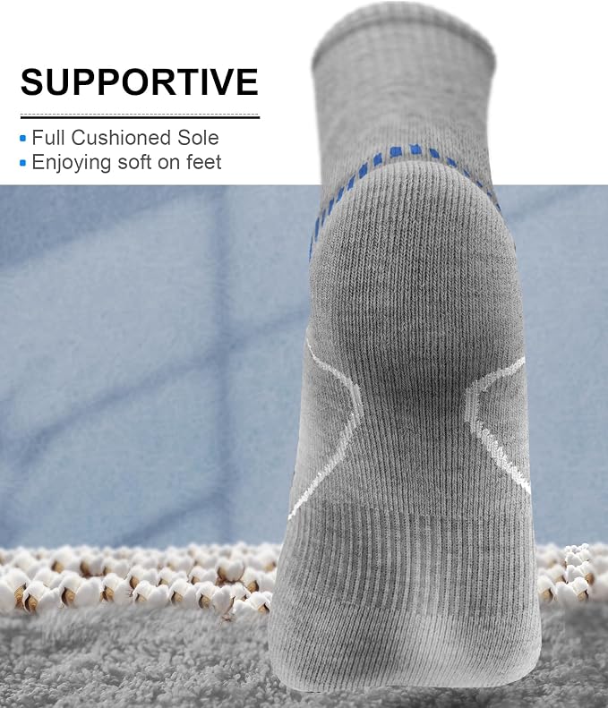 BULLIANT Compression Socks for Men 6Pairs, Athletic Crew Socks Cushioned For - Image 3