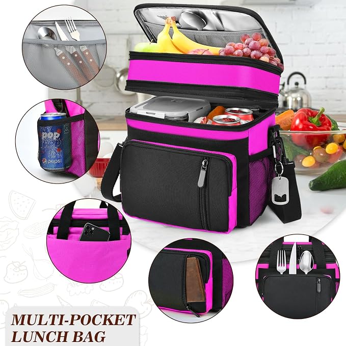 Insulated Lunch Bag Women | Large Adult Lunch Box | Double-Layer Reusable Lunch - Image 8