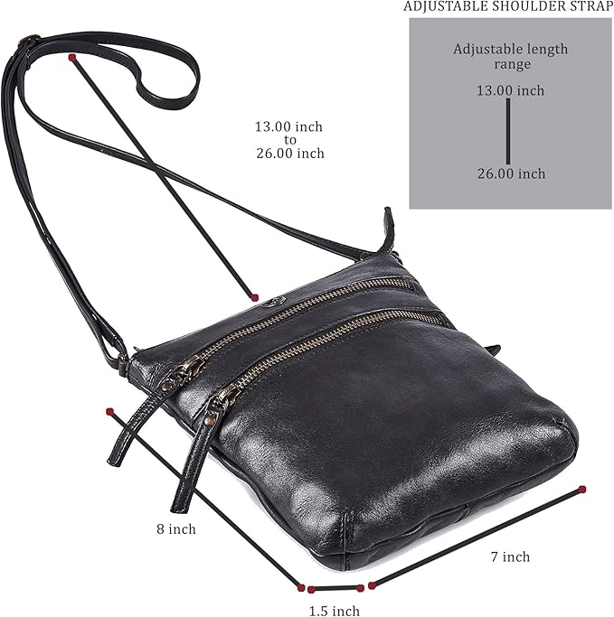 Crossbody Sling Bag for Women Small Real Leather Purse Vintage Travel Crossover - Image 3