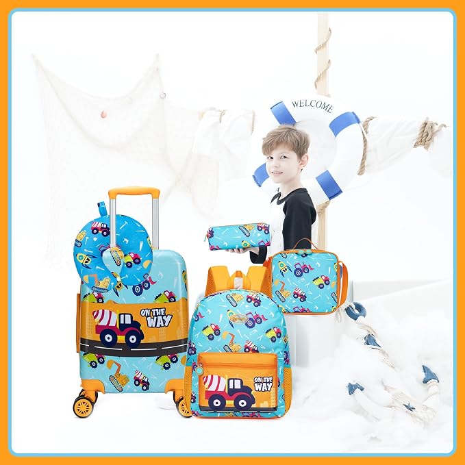 Kid’s Luggage Set 5 Piece Suitcase Set 16’’ Hardside Luggage - Image 3
