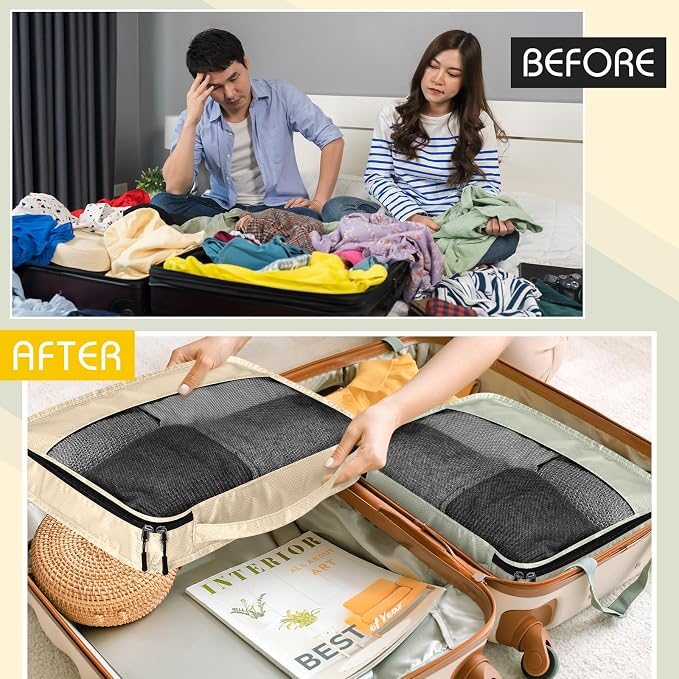 5 Pcs Packing Cubes for Suitcase Large Travel Cubes Carry on Luggage Organizer - Image 6
