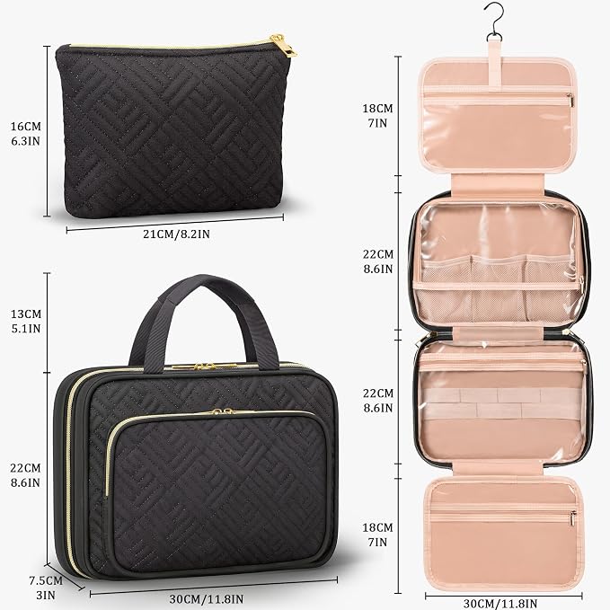 Personalized Gifts for Women, Initial Toiletry Bag Hanging Travel Organizer & - Image 2