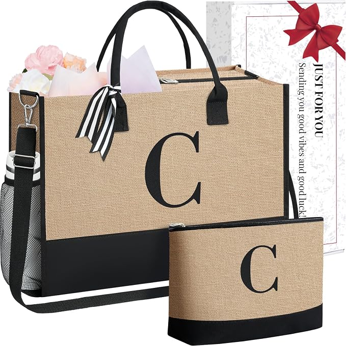 BAGAIL Initial Tote Bag, Personalized Birthday Gifts by BAGAIL
