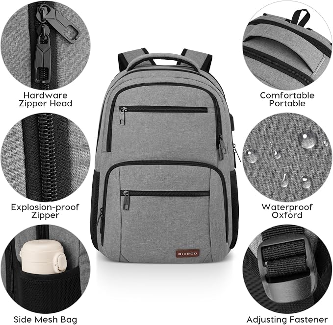 BIKROD Backpack for Men and Women, School Backpacks Water Resistant Back Pack - Image 2