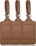 Teskyer Luggage Tags, 3 Pack Premium PU Leather Luggage Tags by TESKYER