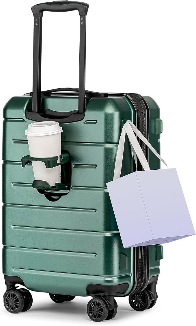 KYME Green Carry On Luggage 22x14x9 Airline Approved Expandable 20 Inch by KYME