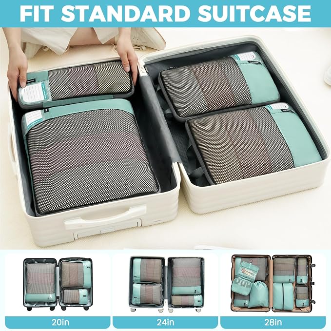 BAGAIL 4 Set/6 Set/8 Set Compression Packing Cubes Travel Accessories - Image 7