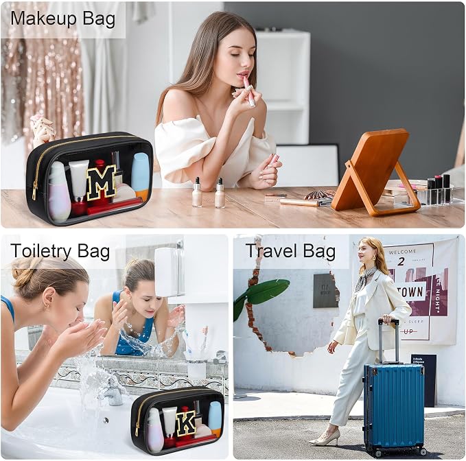 YOOLIFE Initial Travel Makeup Bag Pouch - Image 3