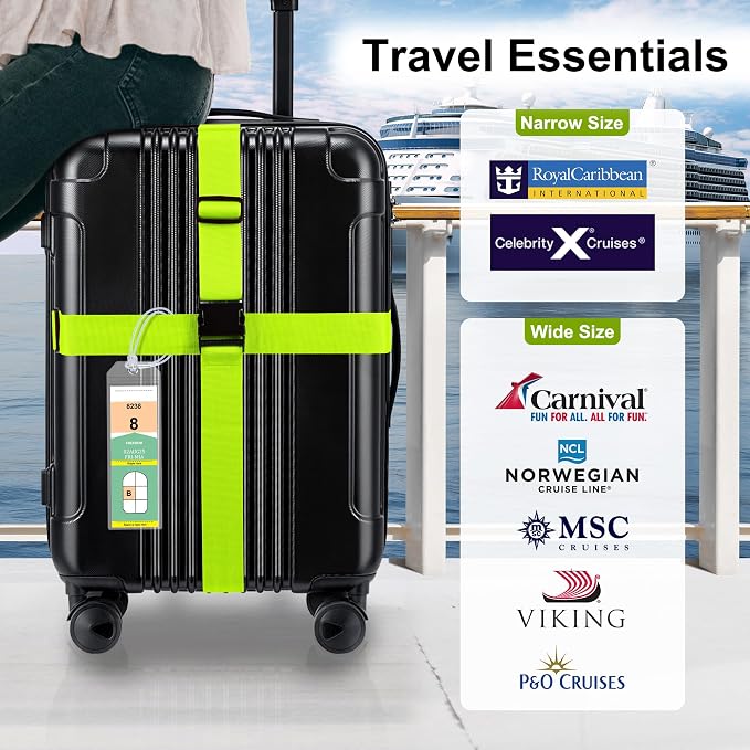 8 Pack Luggage Straps and Cruise Luggage Tags Set, Luggage Straps - Image 5