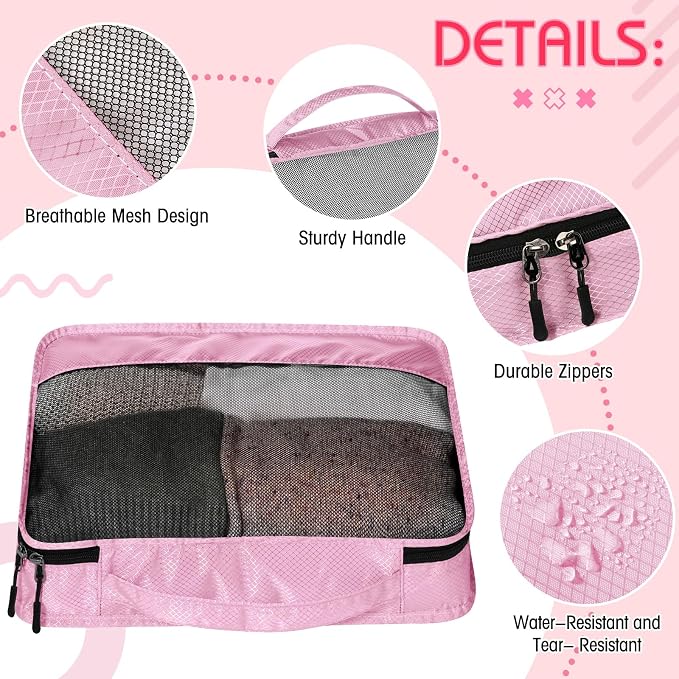 5 Pcs Packing Cubes for Suitcase Large Travel Cubes Carry on Luggage Organizer - Image 3