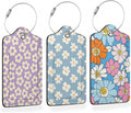 Retro Cream Daisies PU Leather Luggage Tags by Losthll