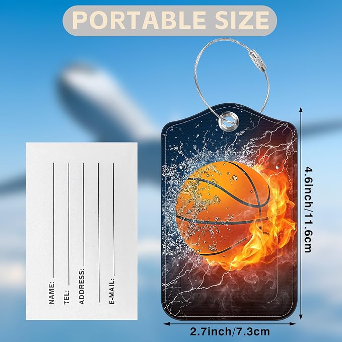 Basketball on Fire Set of 2 Luggage Tags - Image 2