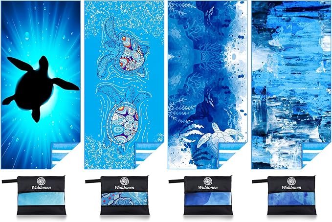 Lightweight Thin Microfiber Beach Towel Sand Free Quick Dry Absorbent Compact by WIDDONEN
