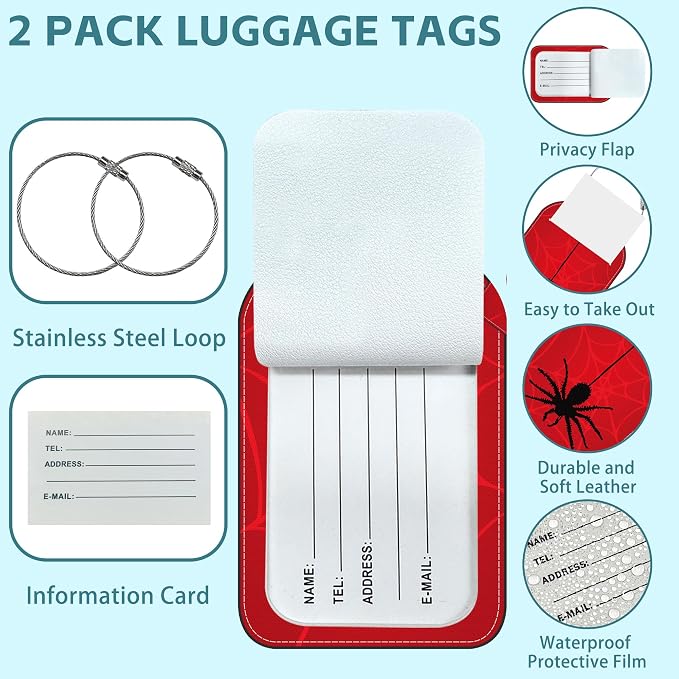 Spider on Spider Web Luggage Tag - Image 2