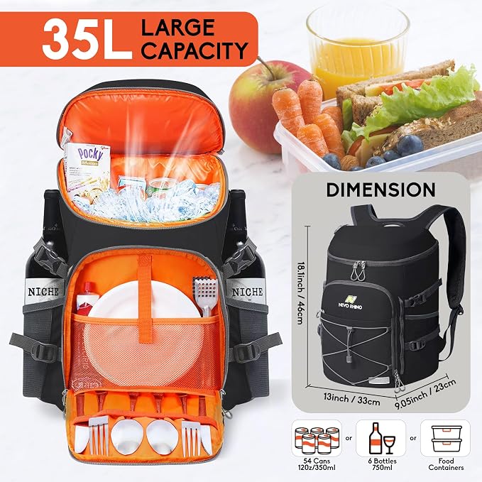 N NEVO RHINO Backpack Coolers Insulated Leak Proof 36/54 Cans, Portable - Image 4