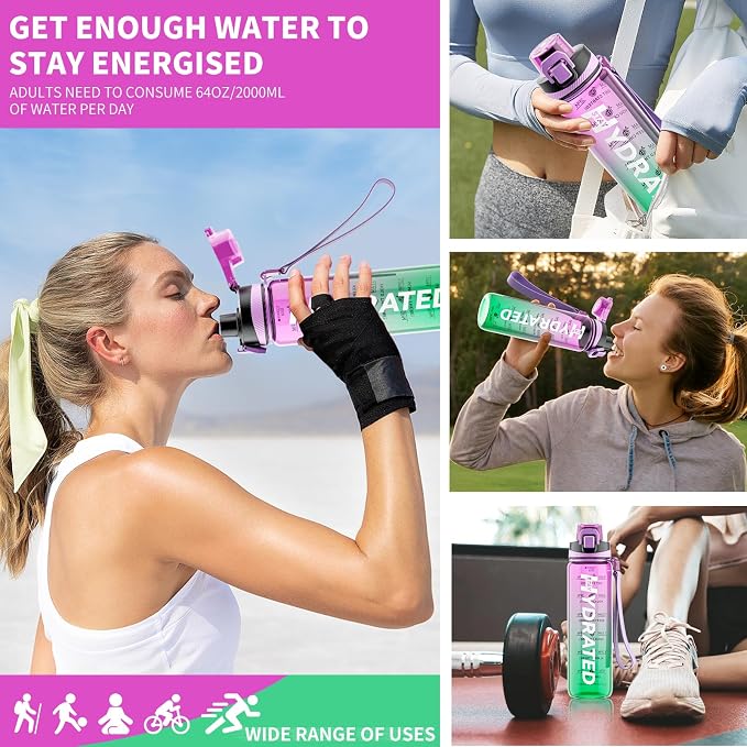 Water Bottle, 32 oz Motivational Water Bottles - Image 8