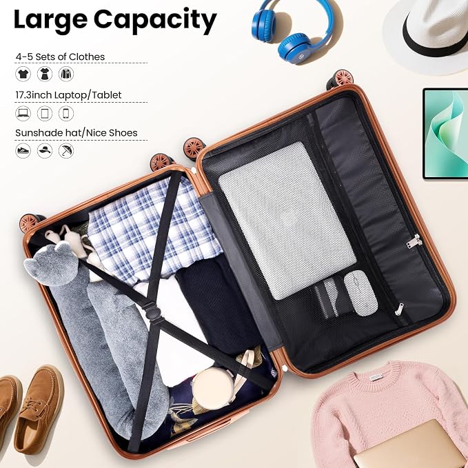 Hoteel 6 Piece Luggage Set Carry on ABS+PC Hard Shell Suitcase - Image 6