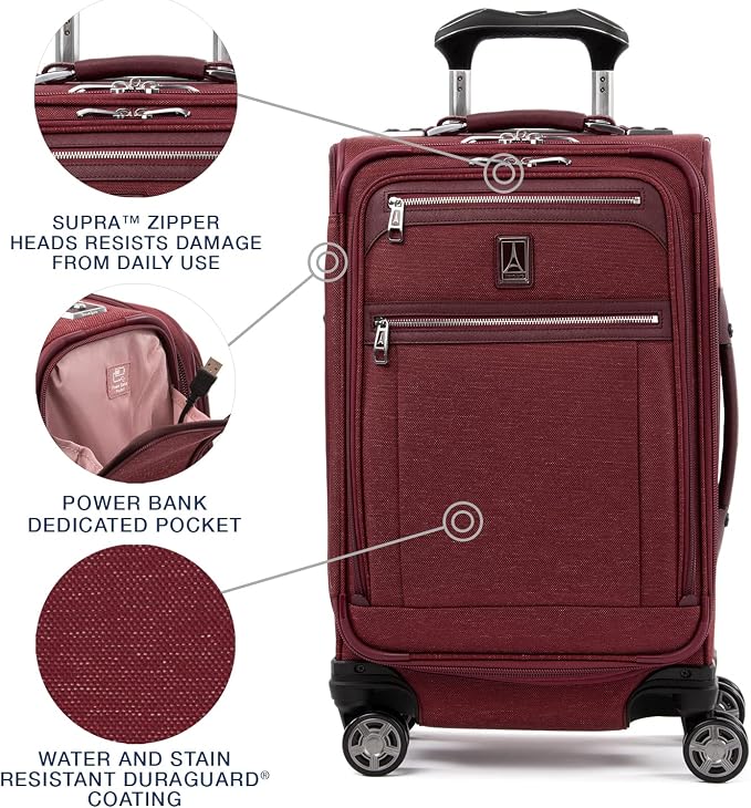 Travelpro Platinum Elite Softside Expandable Carry on Luggage, 8 Wheel Spinner - Image 3