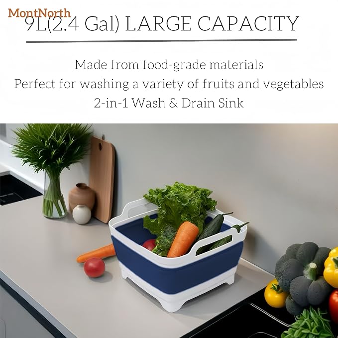Collapsible Wash Basin 9L, Foldable Dish Tub - Image 7