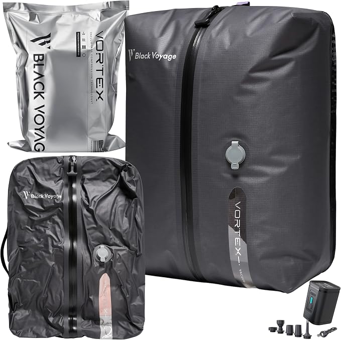 Black Voyage Reusable Vacuum Compression Travel Bag by BlackVoyage