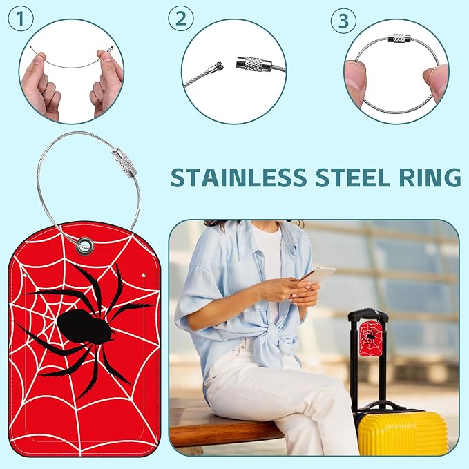 Spider on Spider Web Luggage Tag - Image 3