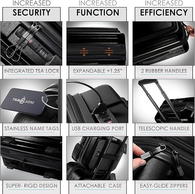 Hard Shell Luggage Sets with Spinner Wheels 4 Piece, Expandable Large Suitcases - Image 4