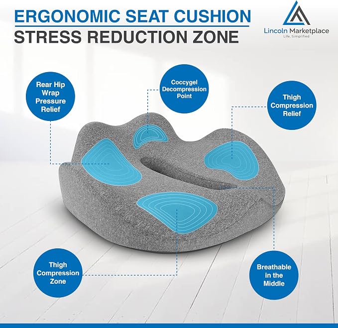 Extra-Dense Memory Foam Seat Cushion – Ergonomic Design - Image 7