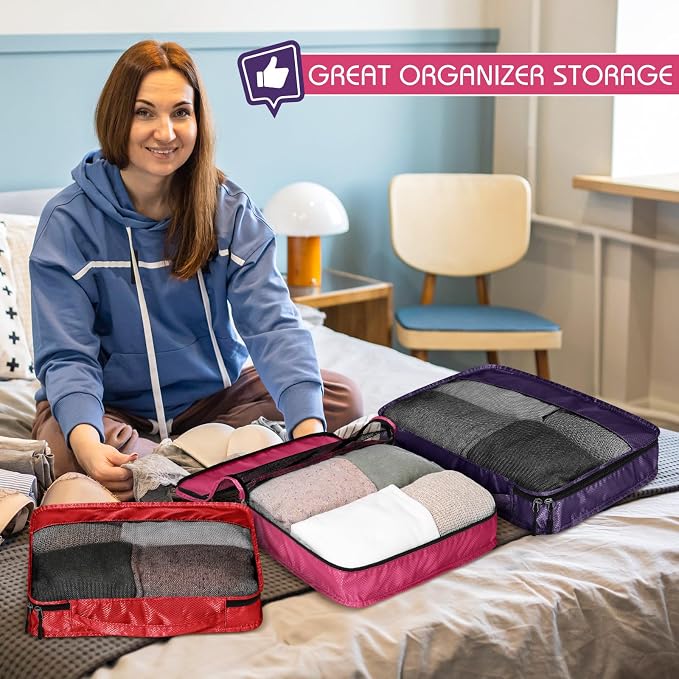 5 Pcs Packing Cubes for Suitcase Large Travel Cubes Carry on Luggage Organizer - Image 5