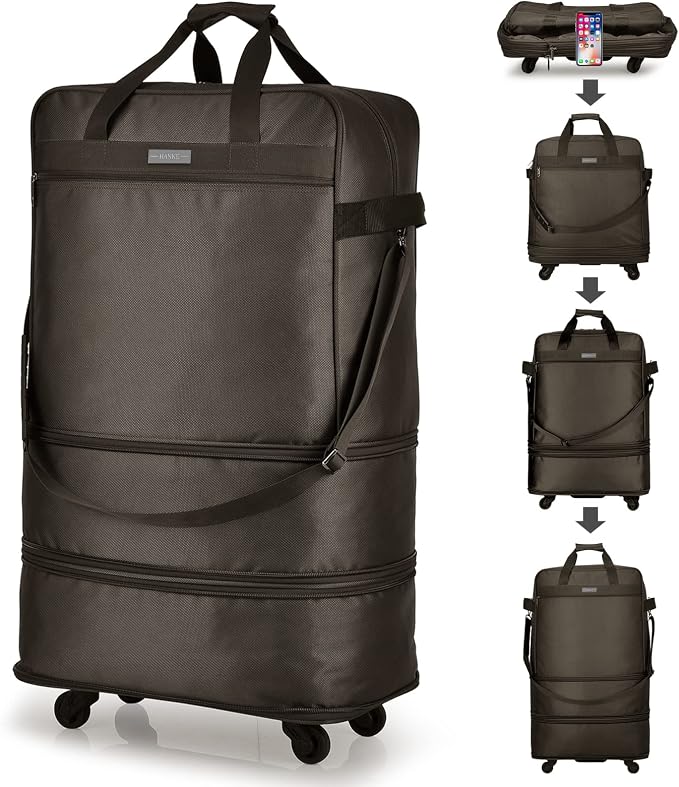 Hanke Suitcases with Wheels Expandable Foldable Luggage Bag Suitcase by Hanke