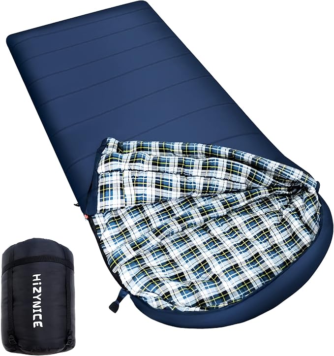 0 Degree Sleeping Bag 100% Cotton Flannel XXL by HiZYNICE